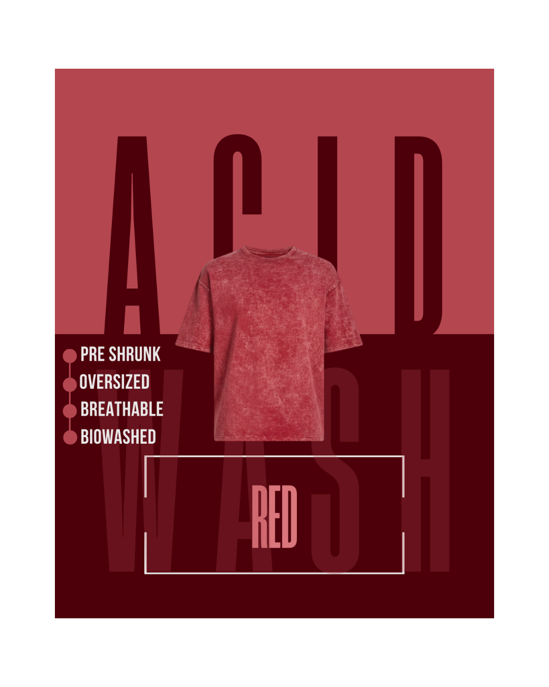 ACID WASH OVERSIZED-RED