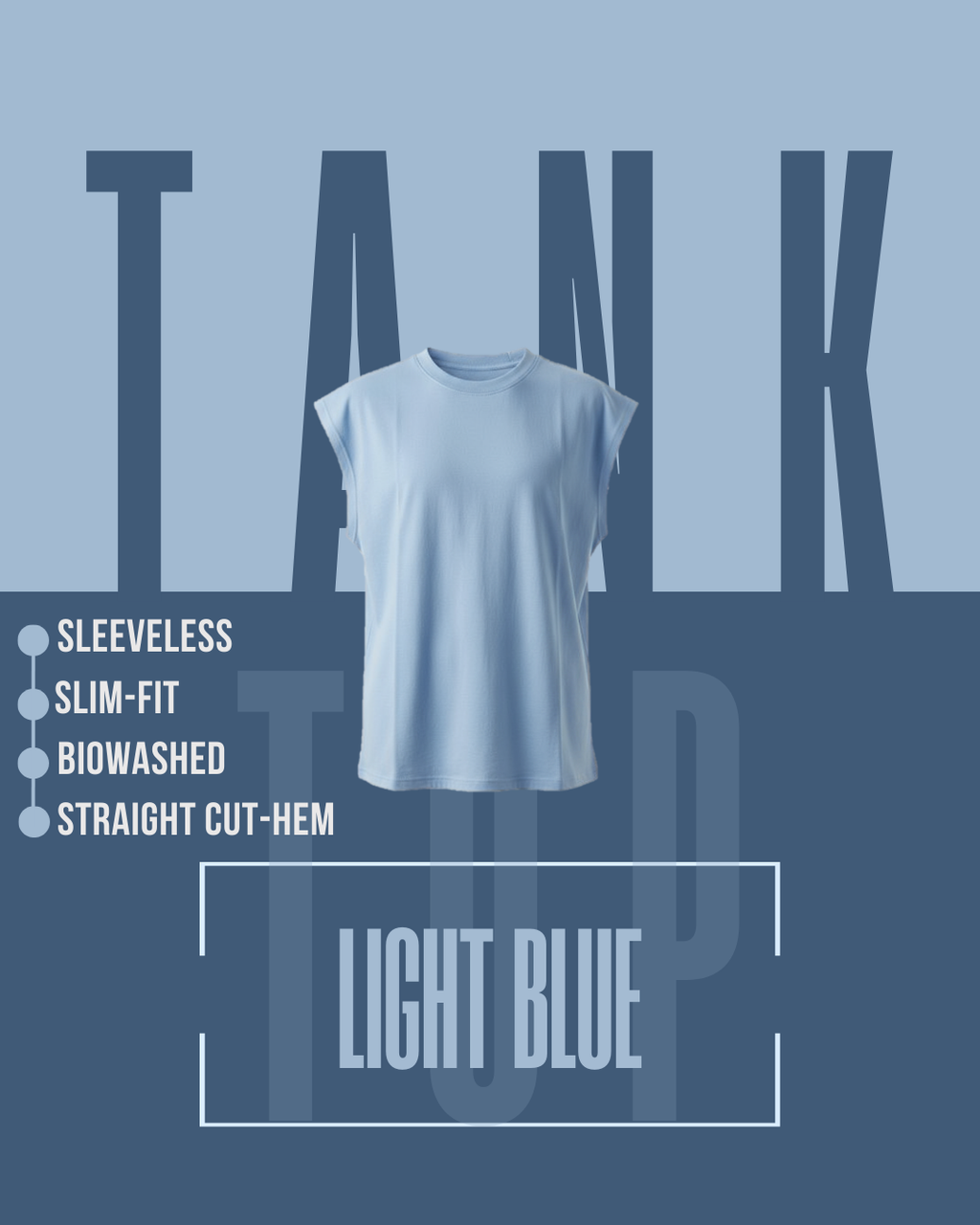 SLEEVELESS TANK TOP - BLUE