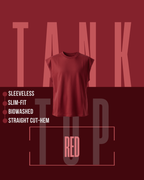 SLEEVELESS TANK TOP - RED