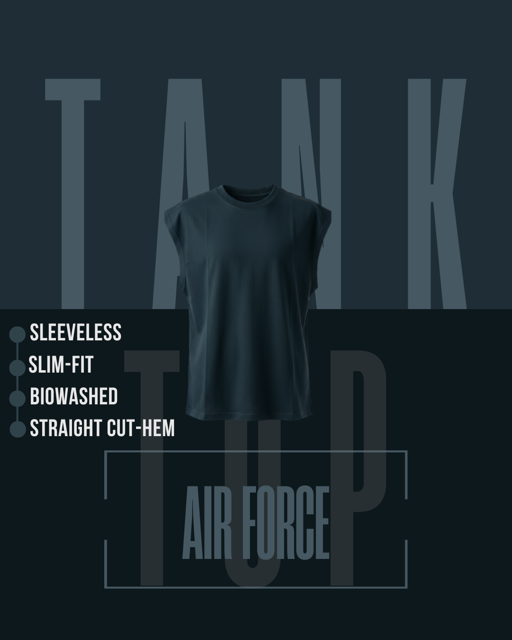 SLEEVELESS TANK TOP - AIRFORCE