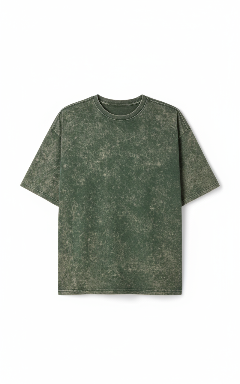 Acid wash oversized Tshirt- Green