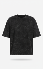 Acid wash oversized tshirt-Black